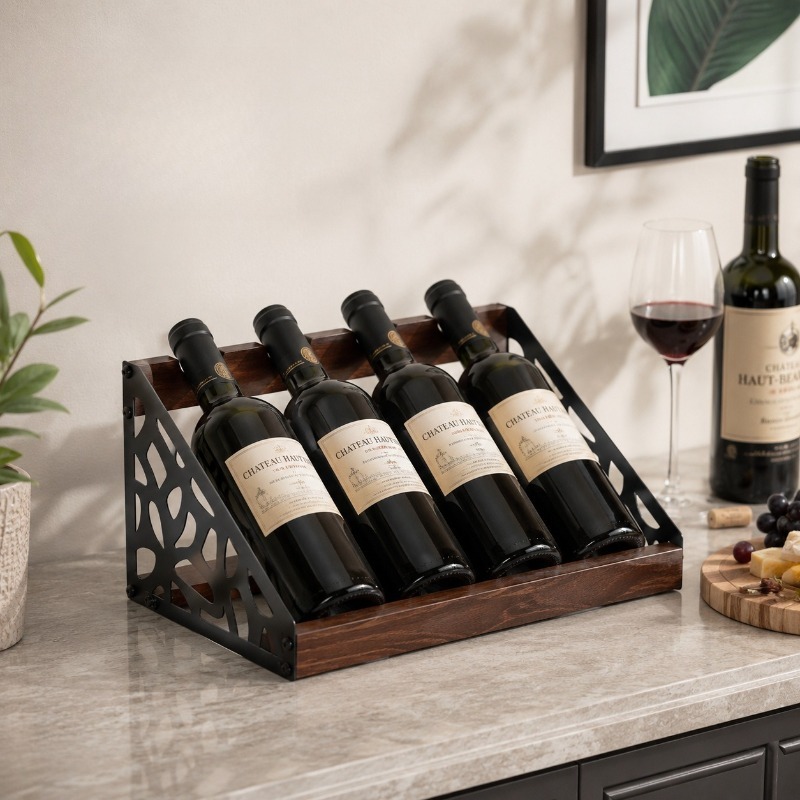 Home Bar Stand - Porta Bottiglie di Vino in Legno