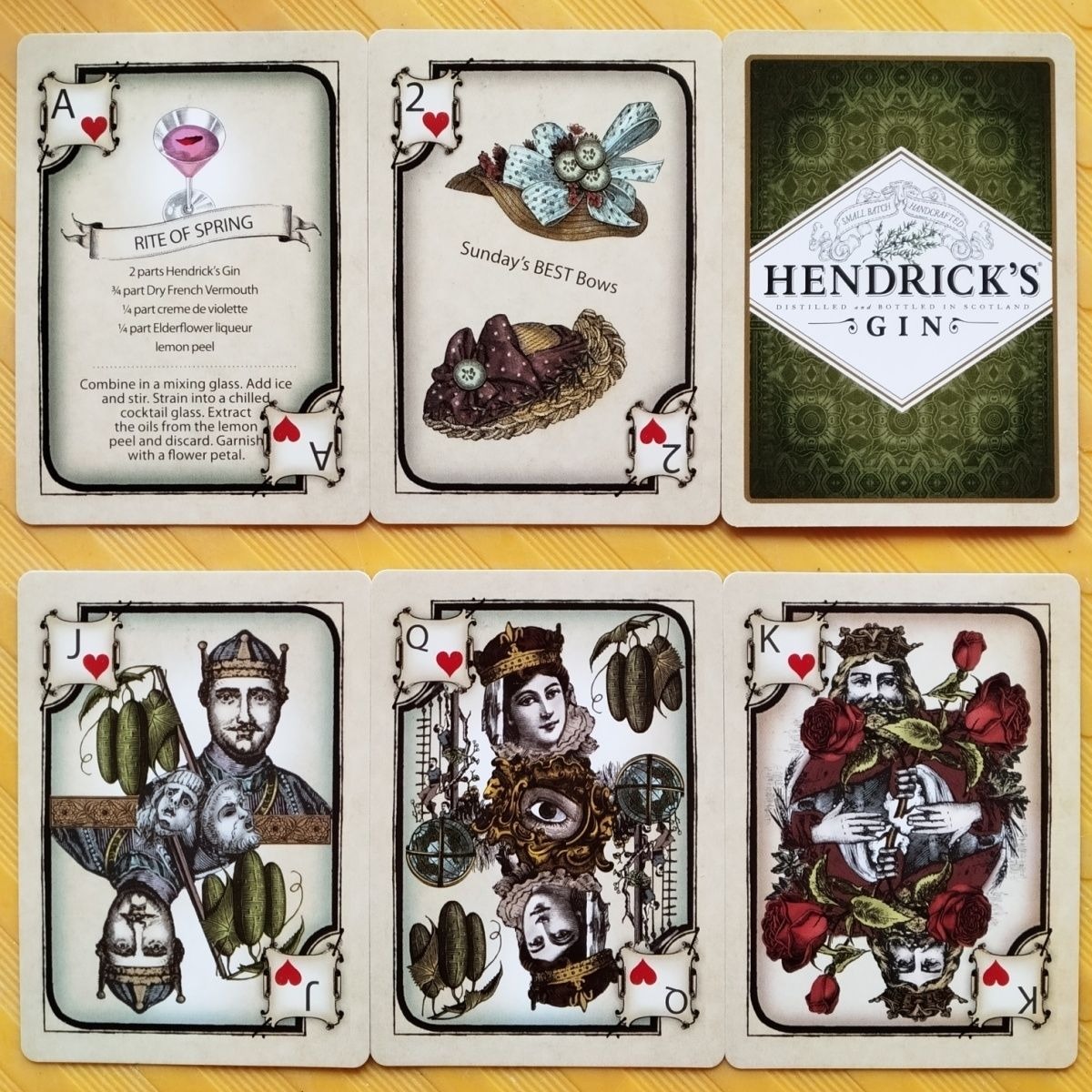 Cocktail Recipe Book - Mazzo di carte da gioco Hendrick's