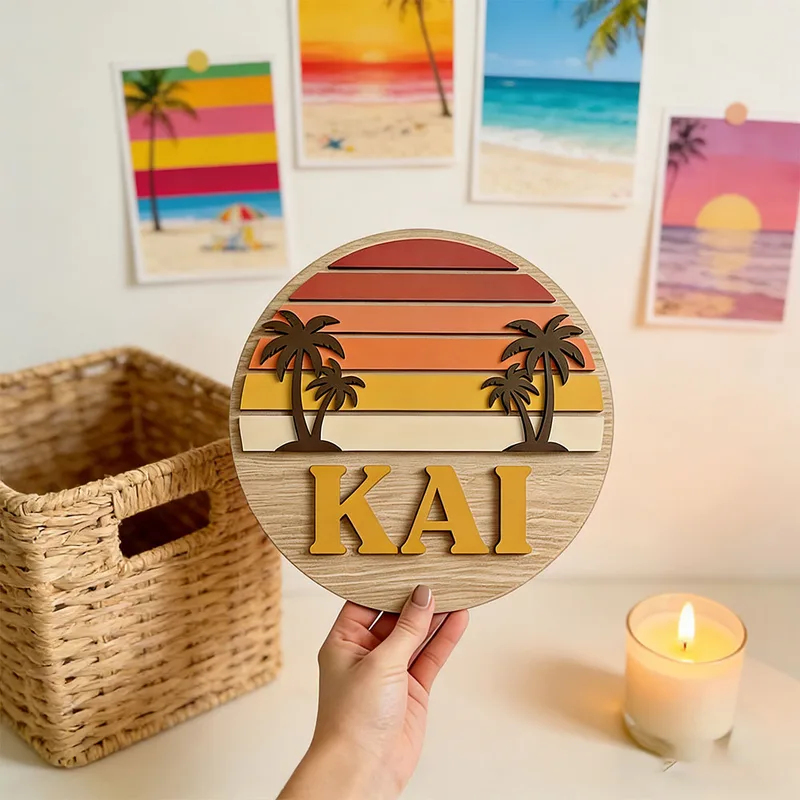 Home Bar Signs - Insegna in Legno Personalizzabile Rotonda Vintage