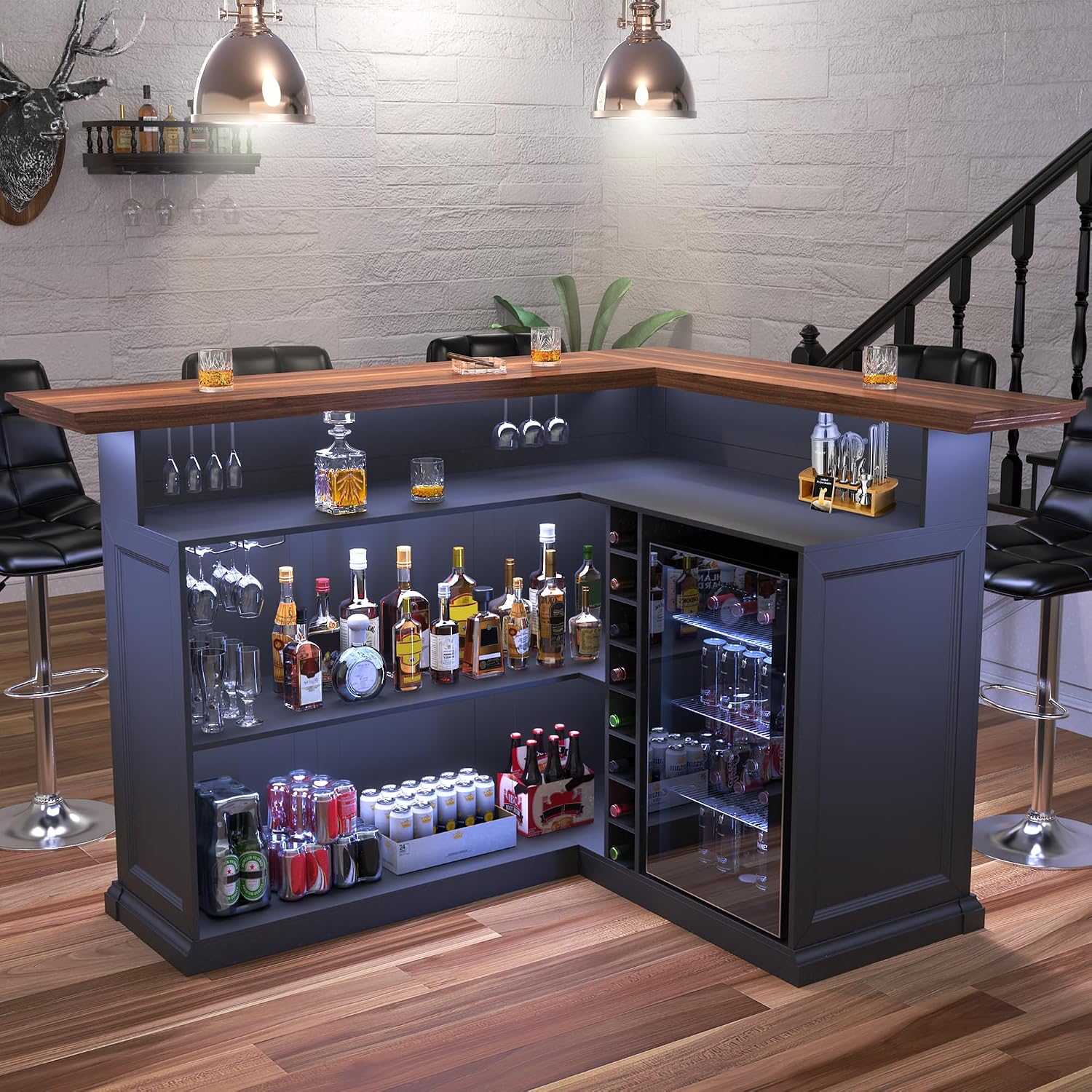 Home Bar And Fridge - Mobile Bar a L per la
