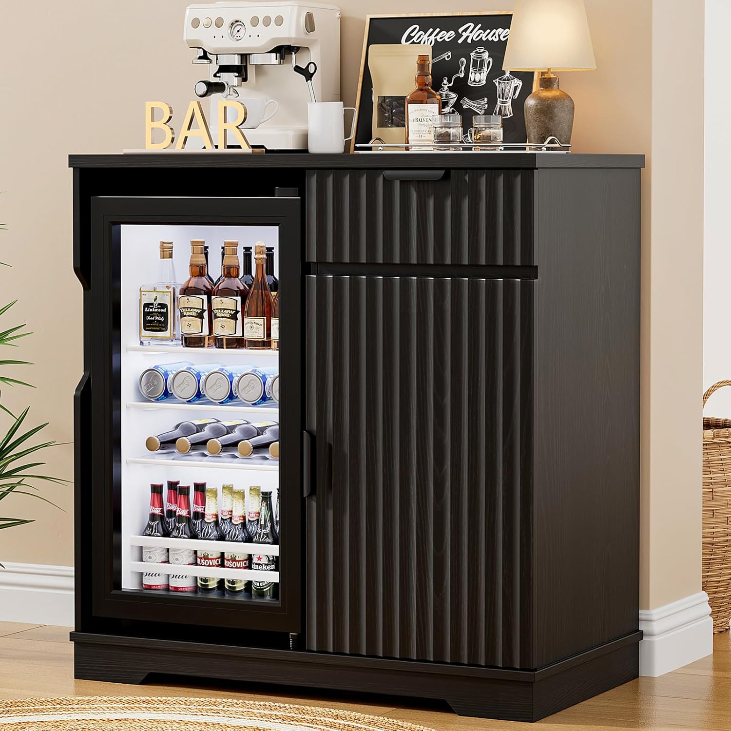 Mobile Bar per Caffè Scanalato - Home Bar And Fridge recensione e prezzo