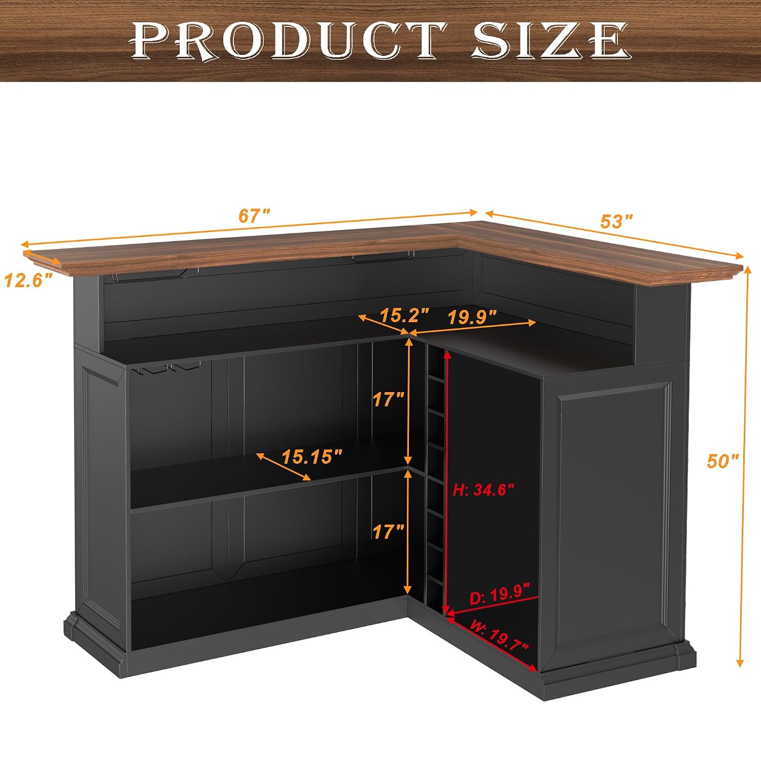 Mobile Bar a L per la Casa con - Home Bar And Fridge recensione e prezzo