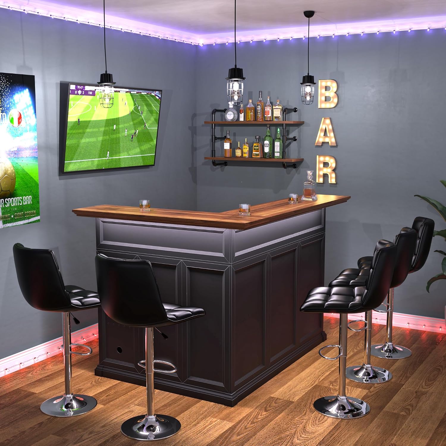 Mobile Bar a L per la Casa con - Home Bar And Fridge recensione e prezzo